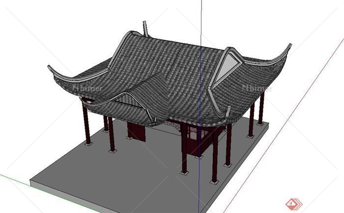 古典中式景观凉亭设计SU模型