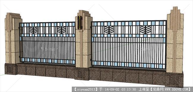 SU精品模型  很不错的欧式围墙模型