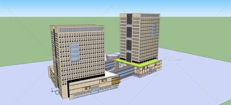 现代商业综合楼(58370)su模型下载