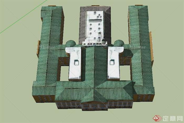 某山字形多层办公建筑设计SU模型