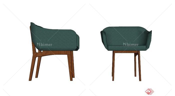 现代布艺沙发椅子设计SU模型