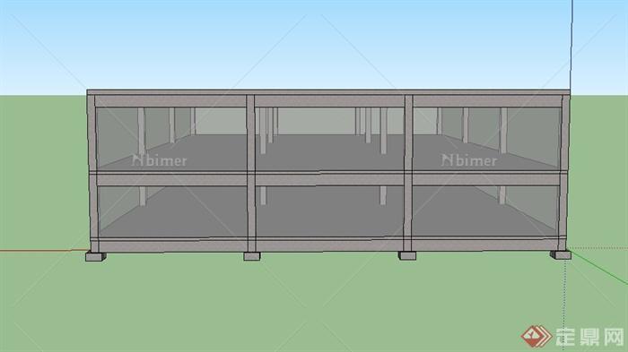 现代两层货栈设计SU模型