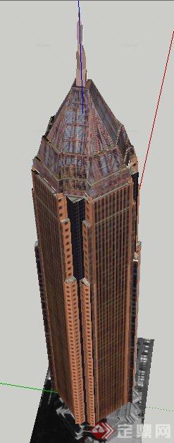 一栋高层商务楼建筑设计su模型