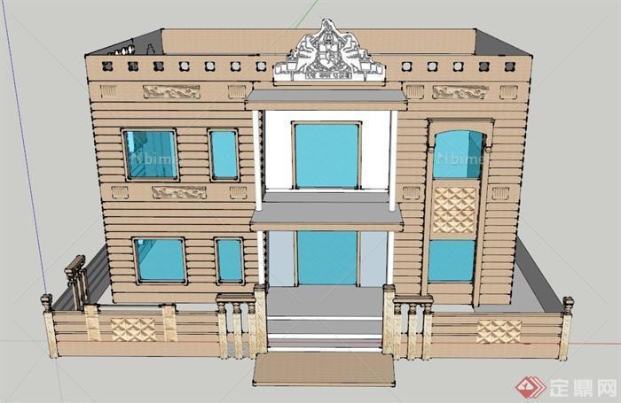 某栋建筑外墙装饰设计SU模型