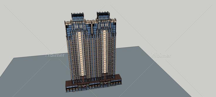 新古典风格高层住宅楼(79349)su模型下载