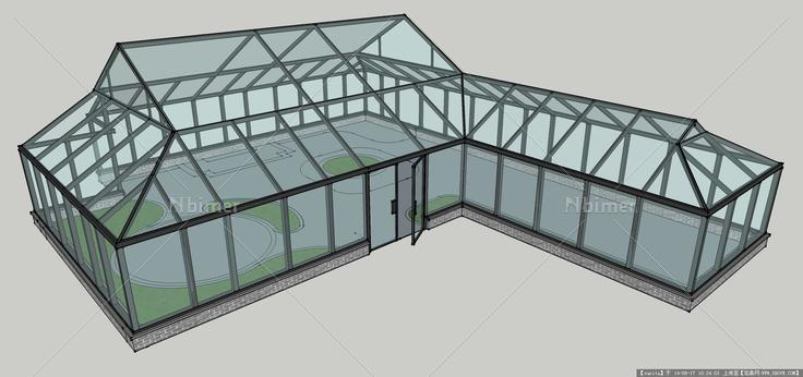 玻璃花房、屋顶阳光房景观设计su模型