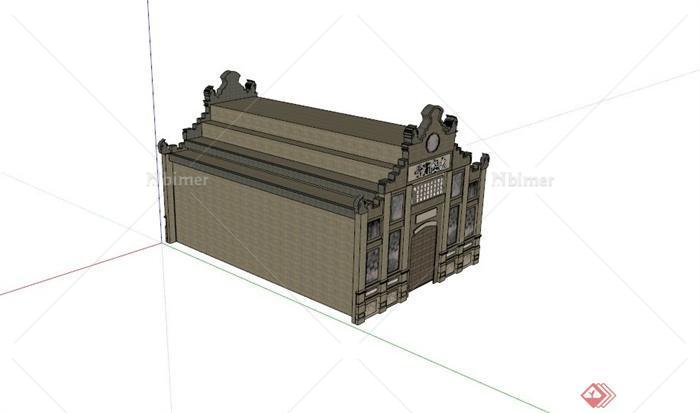 古典中式商业建筑设计SU模型