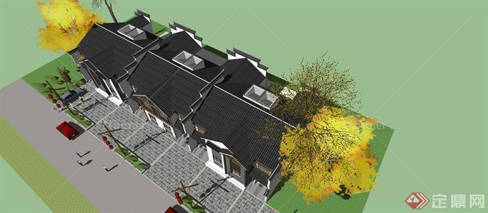 新农村规划建筑设计两套方案  超精细SU模型[原创