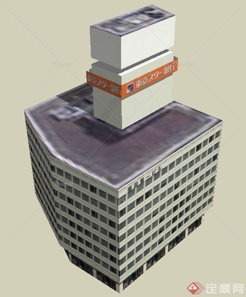 东京银行大楼建筑设计SU模型