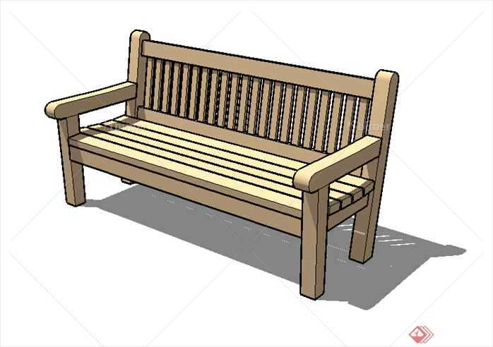 某现代风格园林坐凳设计SU模型2