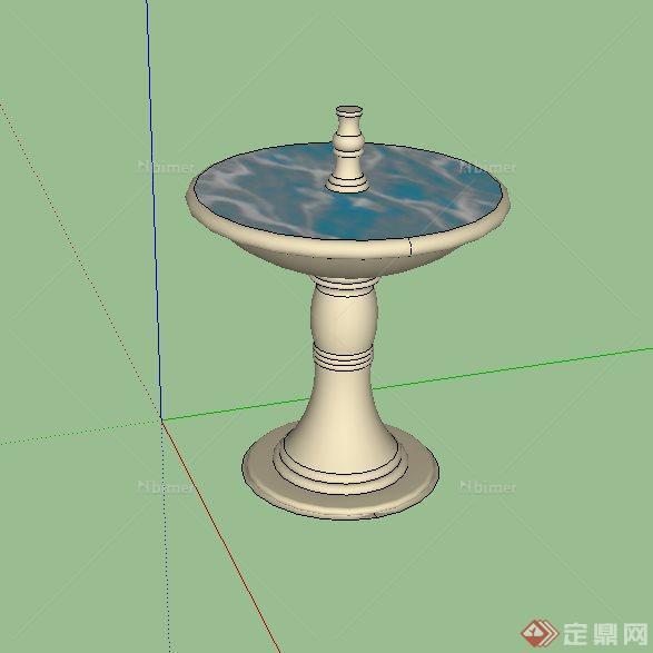 某欧式喷水钵柱设计su模型[原创]