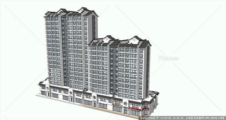 中式高层居住建筑设计方案su模型