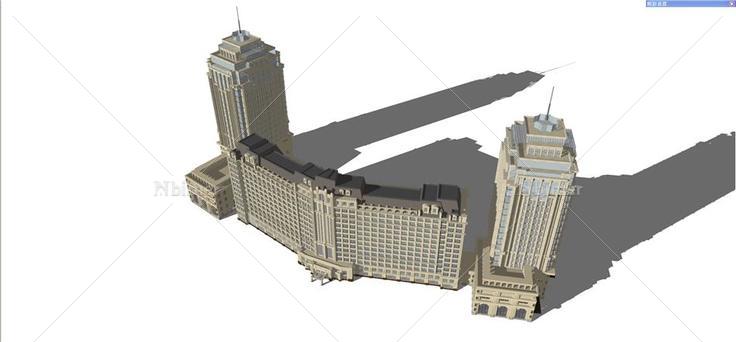 法式酒店区域模型su模型