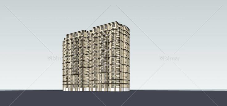 简欧风格高层公寓(70805)su模型下载