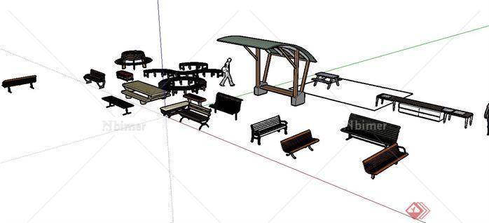 几十种景观椅sketchup模型