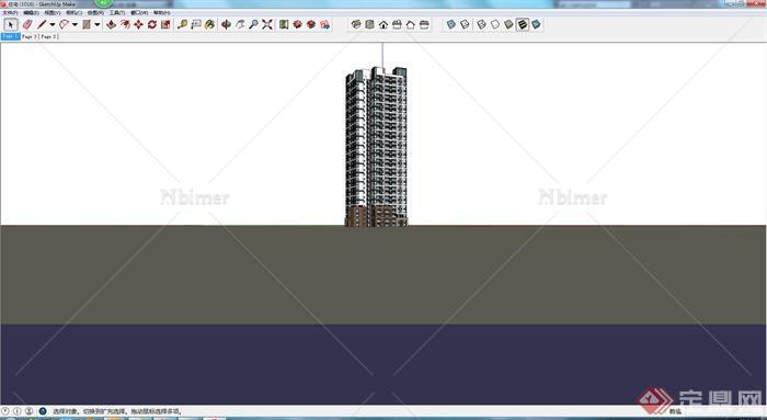 某高层住宅大楼设计SU模型素材