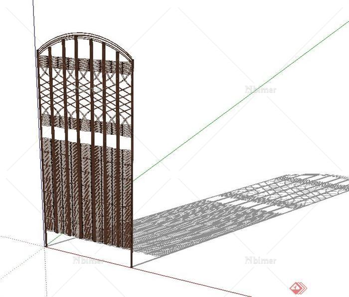 木栅栏设计SU模型