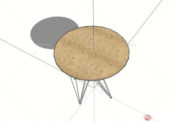 圆形小咖啡桌设计SU模型[原创]