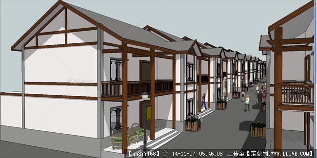 马道镇旅游区商业街项目精细SU设计模型