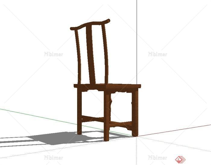 古典中式风格木座椅设计su模型[原创]
