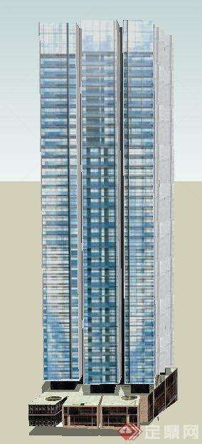独栋现代高楼办公建筑设计SU模型
