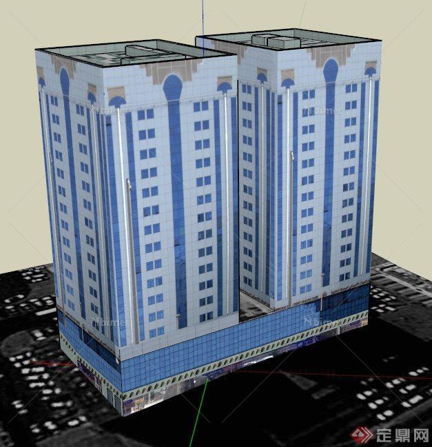 某一栋高层办公建筑设计SU模型