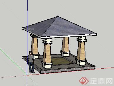 园林景观之欧式景观亭设计su模型15