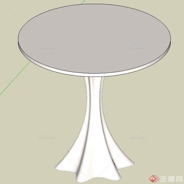 白色圆桌设计su模型[原创]