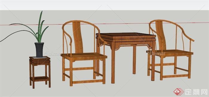 设计素材之古典中式桌椅设计su模型[原创]