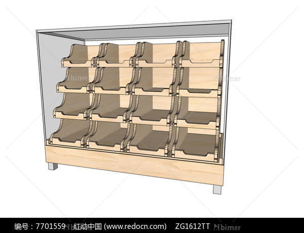 现代简约商品展示架SU模型