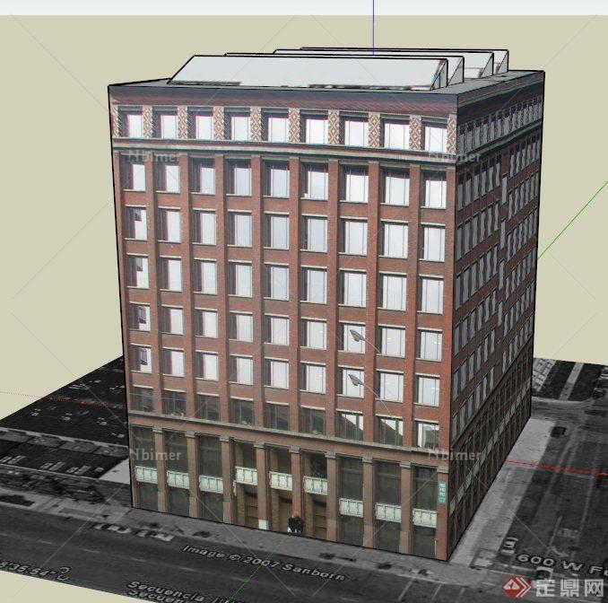 某一栋现代办公大楼建筑设计SU模型