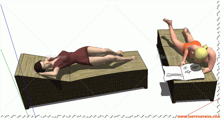 重磅炸弹 第二辑，SU专用低面3D人物集锦(户外泳