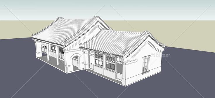 四合院正房(58409)su模型下载