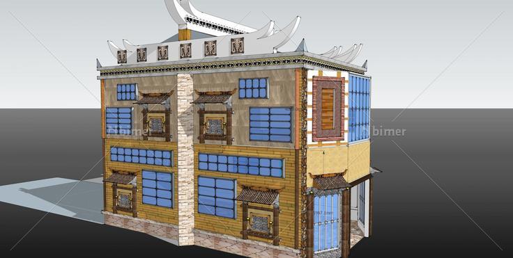 羌族建筑(83406)su模型下载