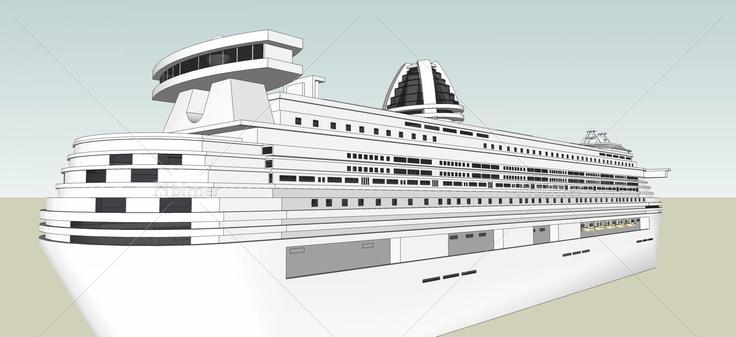 现代风格船(44441)su模型下载