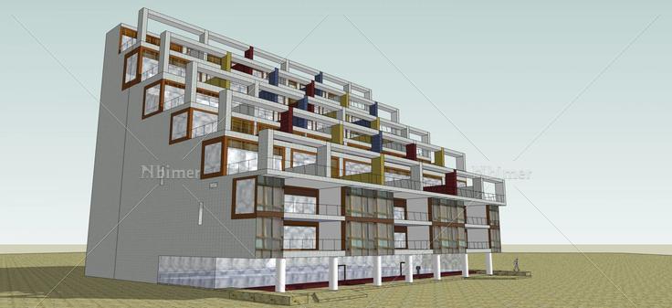 现代多层住宅(47497)su模型下载