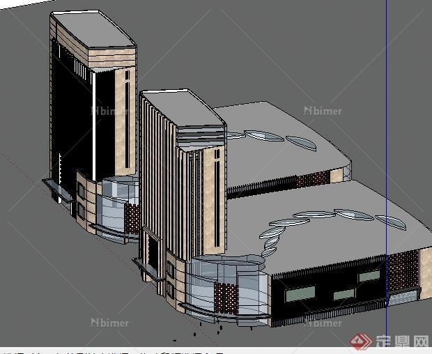 某商业区综合建筑建筑设计SU模型