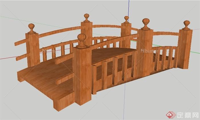 中式木质小桥设计su模型[原创]