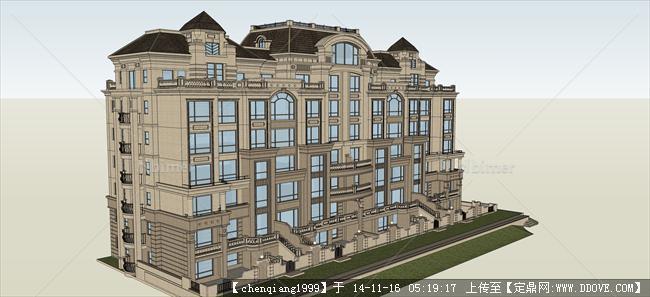 洋房15建筑设计方案su模型