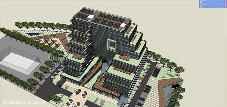 绿色建筑清华节能楼 高层办公楼su模型