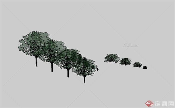 经典多棵树木植物素材设计SU模型[原创]