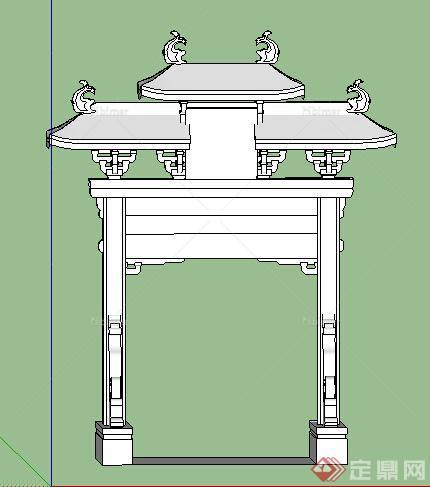 园林景观之牌坊设计方案SU模型10