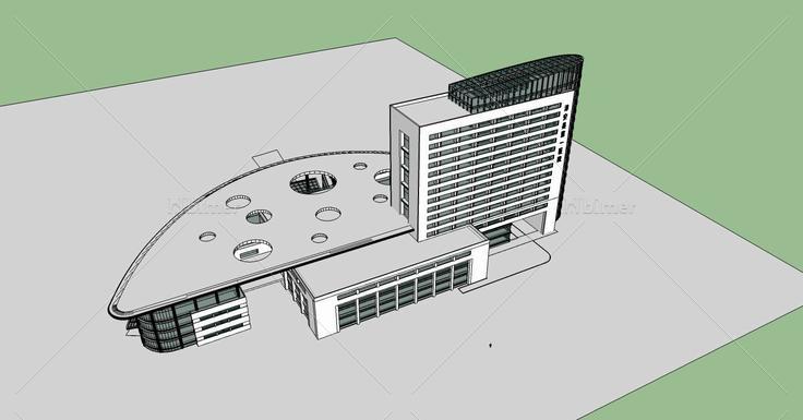 现代高层医院(70717)su模型下载