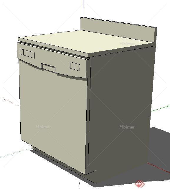 一个厨房洗碗机SU素材模型