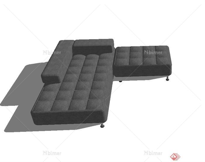 现代风格室内空间软装沙发设计SU模型[原创]