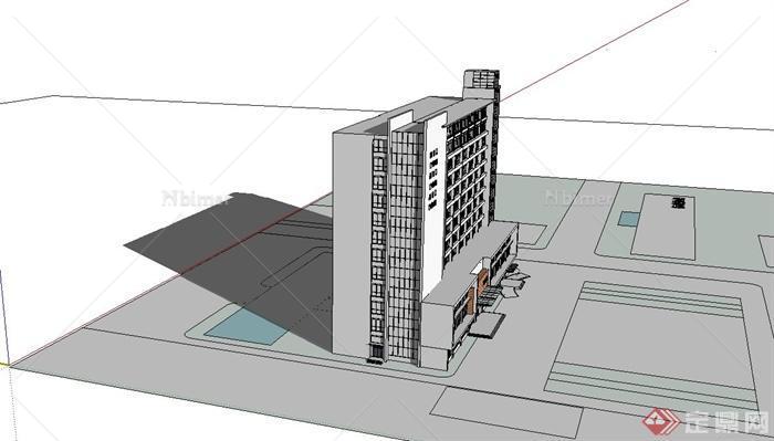 某医院病房楼建筑设计su模型[原创]