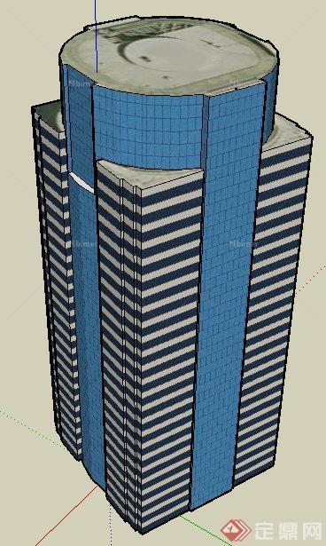 现代通讯公司建筑设计su概念模型