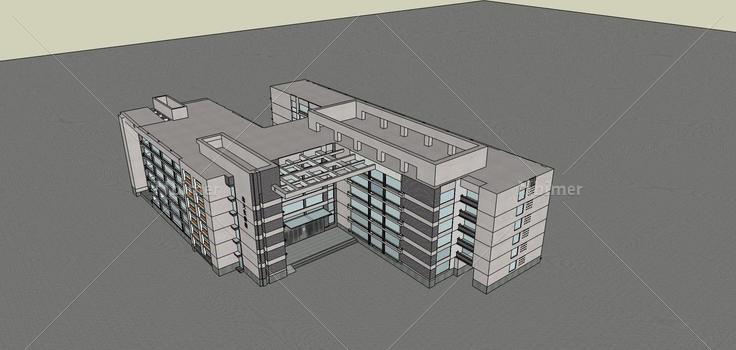现代大学实验楼(75357)su模型下载