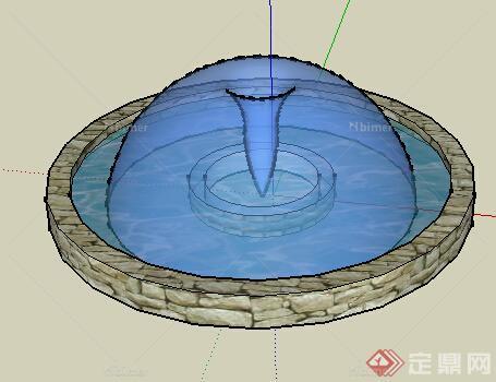 园林景观之喷泉水景设计su模型49