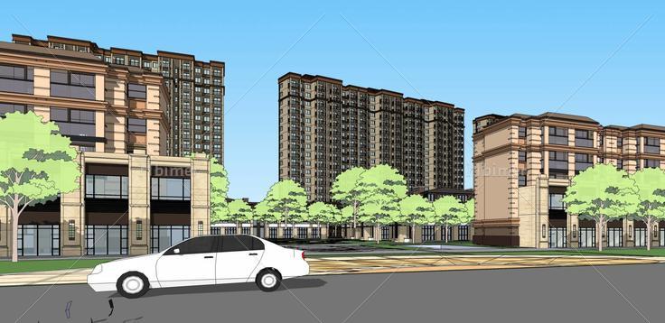 欧式住宅小区(33488)su模型下载
